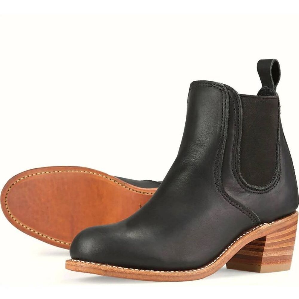 Red Wing Heritage Harriet Boots Women's 5.5 B Black Leather Round Toe 3391